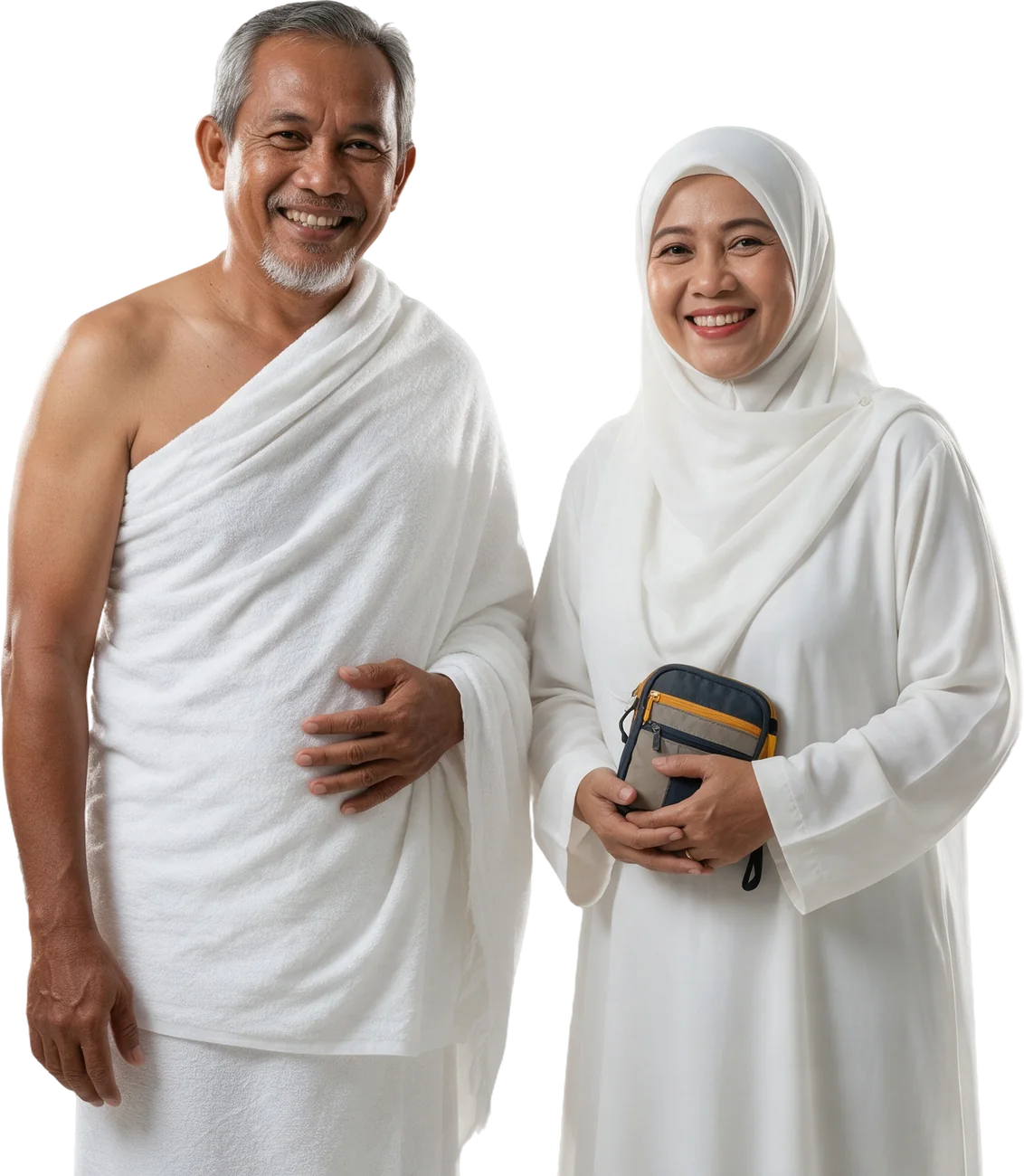 Pasangan jemaah berpakaian ihram
